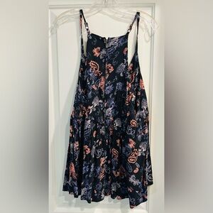 Torrid Blue and Pink Floral Babydoll Top